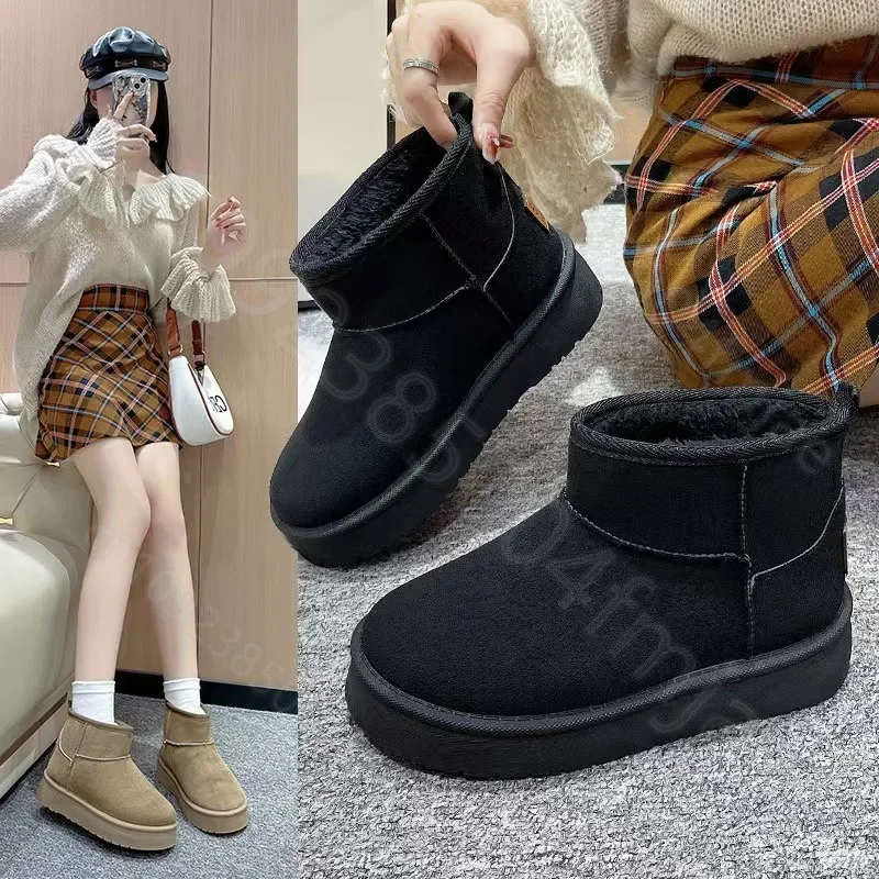 2024 New Classic Thickened Fluff Women's Snow Boots Comfortable Warm Ankle Boots Women Winter Ladies Shoes Chunky Botas Mujer