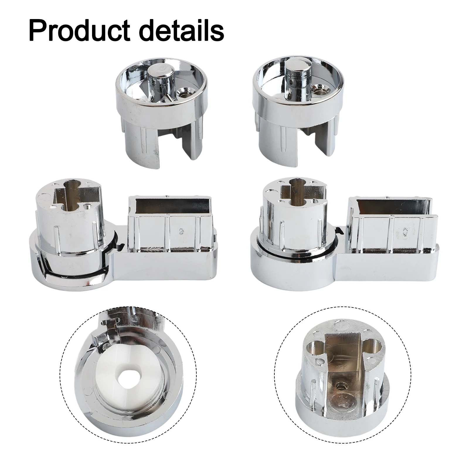  1 Set Bath Hinge Brackets Shower Screen Hinges Brackets ABS Chrome Plating Shower Holder For 6mm Glass Reliable Support