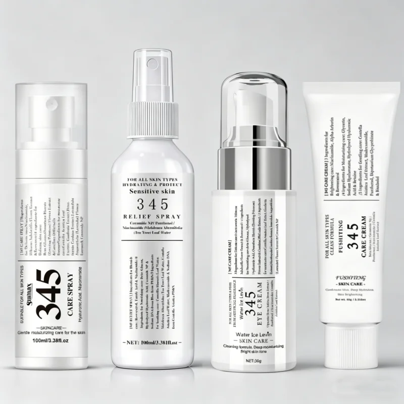 345 Soothing Skincare Set With Face Cream Eye Cream Spray Essence Deep Hydration Tightening Brightening For All Skin Types
