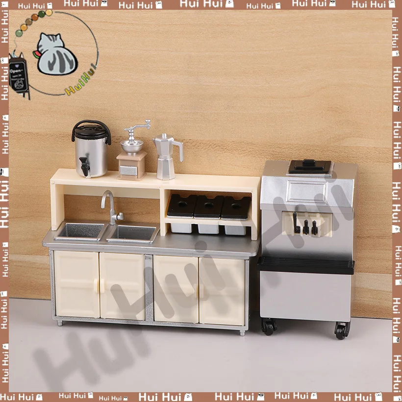 1:12 Miniature Model Realistic Mini Plastic Convenience Store And Milk Tea Shop Appliances Scene Model Small Decorative Ornament