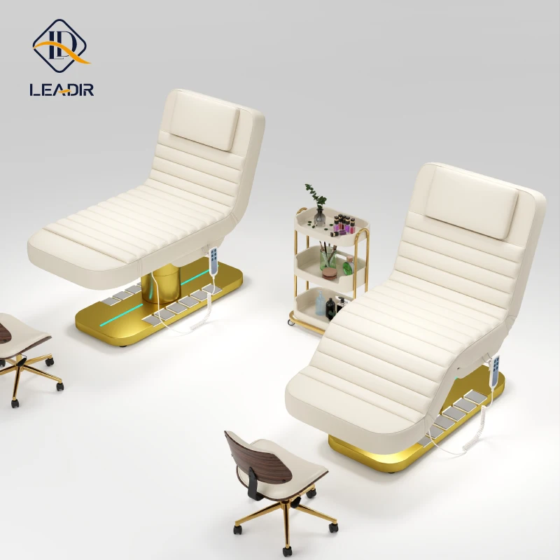 

Best Selling Reclining Massage Lifting Table Pu Leather Massage Bed Electric Beauty Bed Facial Chair for Salon