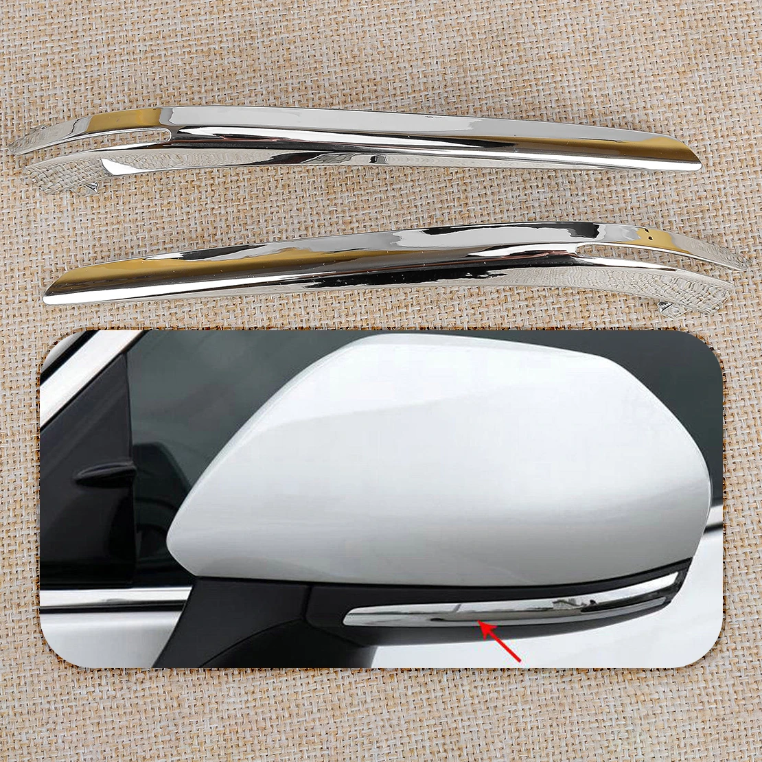 

1 Pair Chrome Left & Right Side Rearview Mirror Cover Protector Molding Stripe Trim ABS Plastic Fit for Toyota Camry 2019-2023