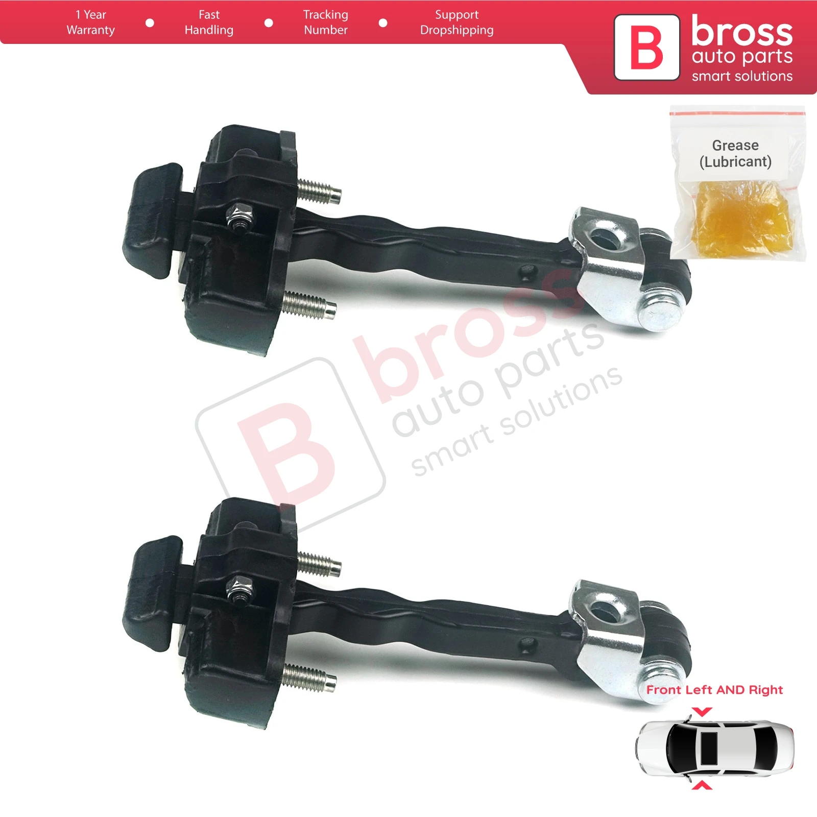 BDP729-1 2 stuks voorste linker en rechter deur scharnierstop, controleband, limiter voor Renault Clio MK4 Grandtour HB 2012-2021 804306179R