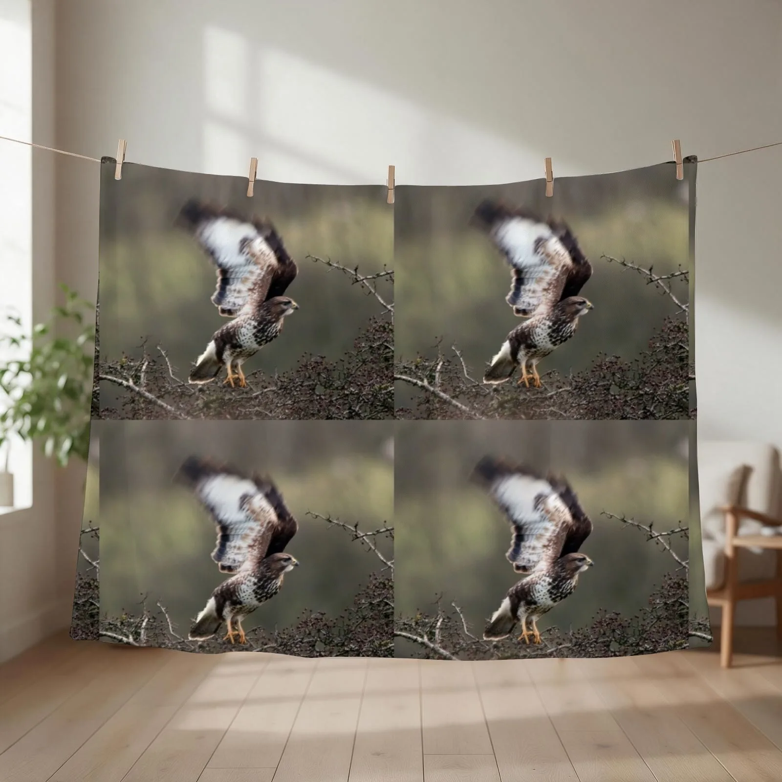 buzzard ready to take off Throw Blanket couch cozy soft plush fuzzy picnic outdoor blanket