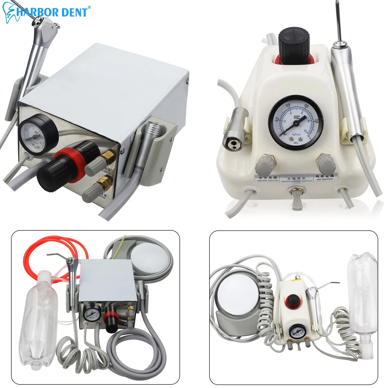 

Портативная стоматологическая турбина работает с воздушным компрессором, 3-ходовой шприц, 2/4 отверстия, отбеливание зубов, стоматологическое оборудование, 2 стиля