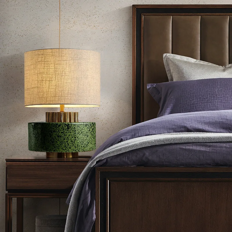 

Новая керамическая настольная лампа в китайском стиле в японском стиле ваби-саби, подходящая для спальни, прикроватной тумбочки, гостиной, отеля, освещения