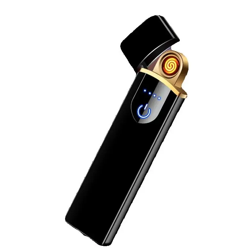 2025New USB Electric Lighters Windproof USB Rechargeable Touch Windproof Cigarette Accessories Electric Lighter Portable 전자 라이터 view 2