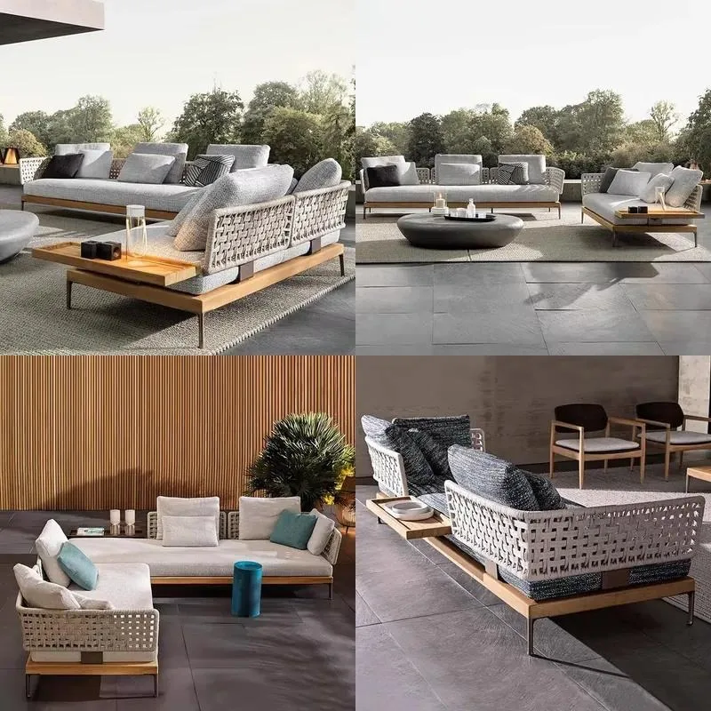 Modern Nordic Casual Aluminum Triple Sofa Waterproof Outdoor Garden Furniture
