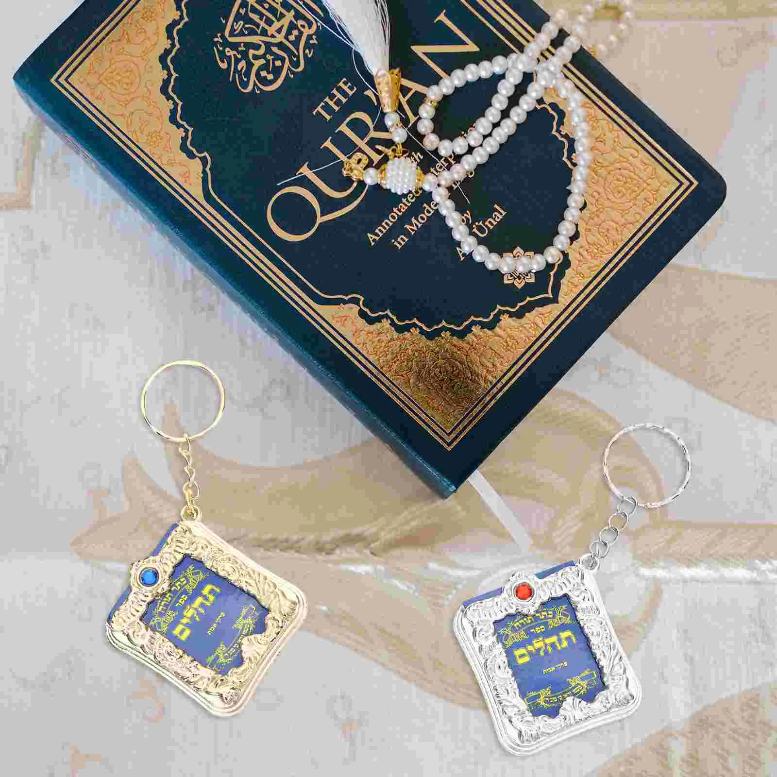 6 Pcs Bible Book Keychain Gifts Keyring Decoration Eid Ramadan Keychains Paper Birthday Ornament Religious Holy