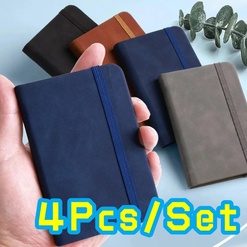 4 قطعة المحمولة A7 دفتر جيب غطاء بولي يوريثان المفكرة الصغيرة ورق للكتابة مذكرة الوسادة مذكرات كتاب اللوازم المكتبية #1