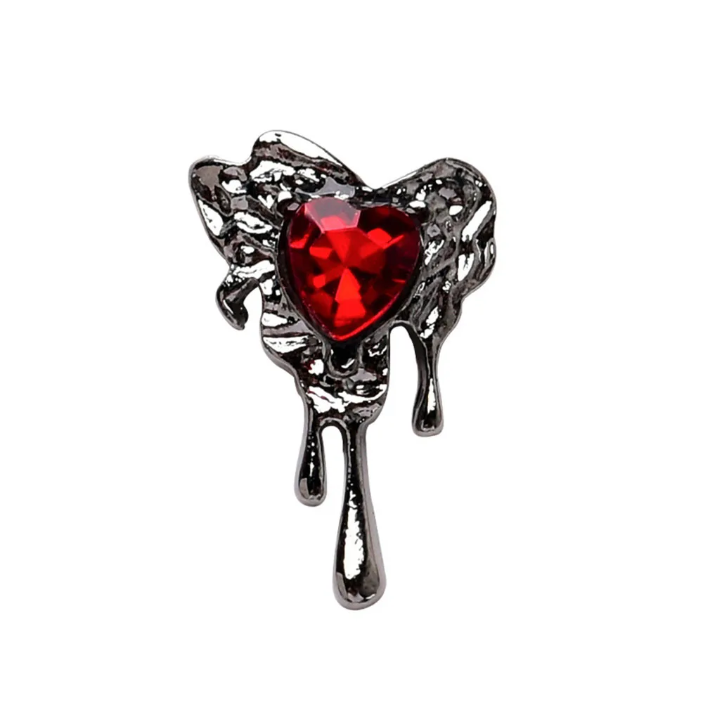 10pcs Darkness Metal Nail Charms Heart with Dark Gems Luxury Nail Decoration 3D DIY Parts Retro Style Aolly Black Heart Charm