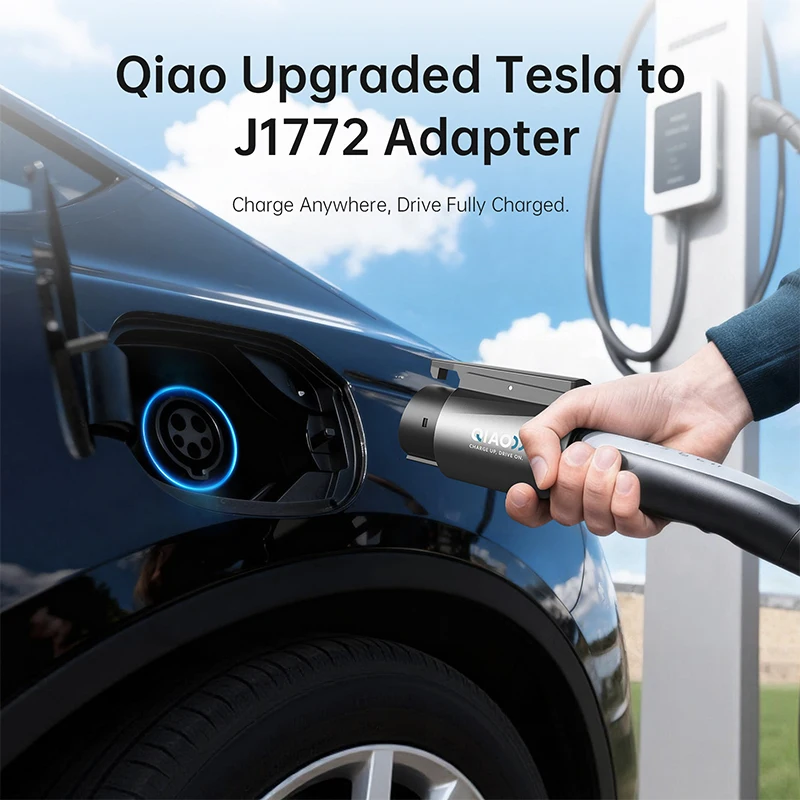 QIAO Electric Vehicle Adapter Charging For Tesla to Type1 / J1772 EV Car Charger Connector Conversion Gun Socket Max 80A, 250V