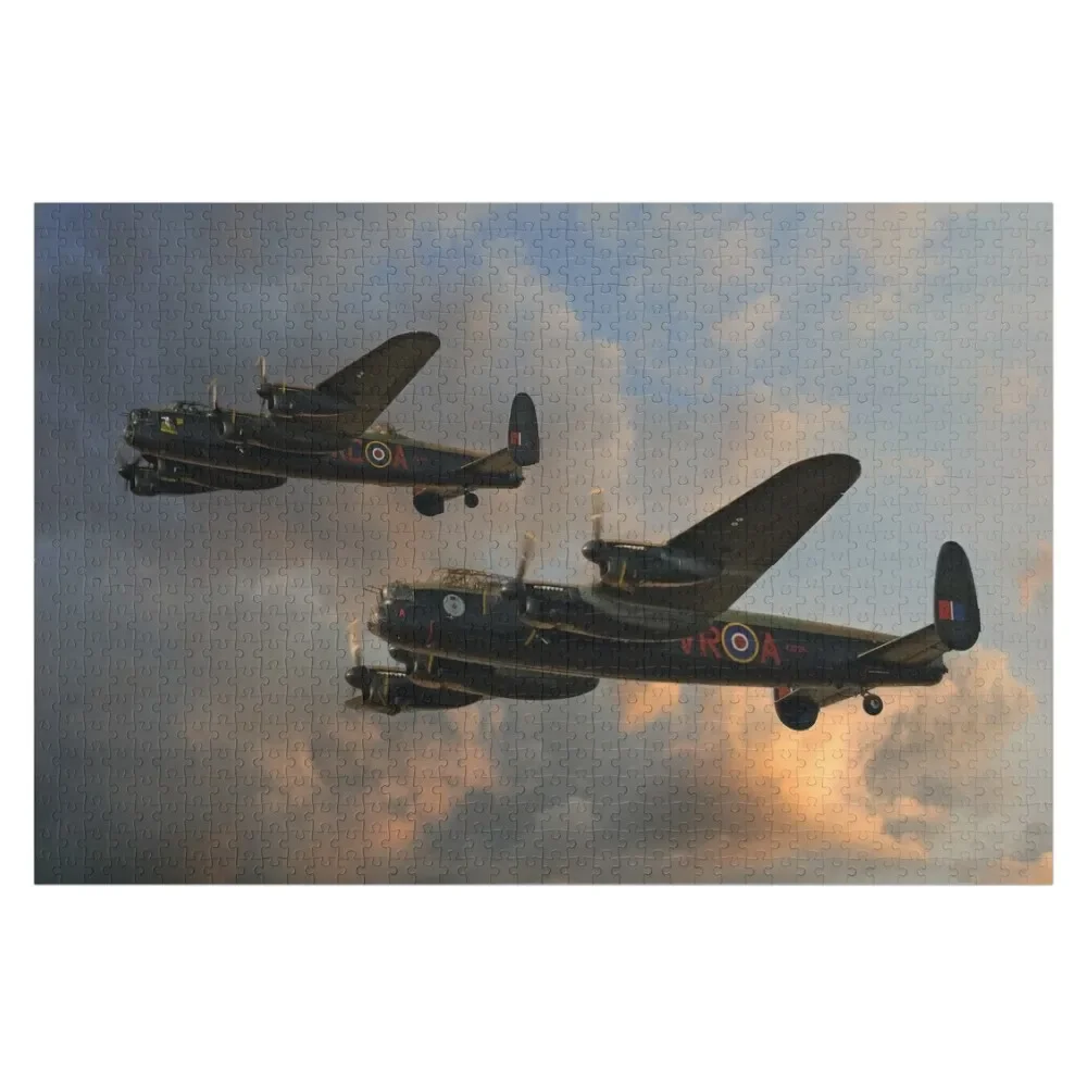 

BBMF and Canadian Warplane Heritage Museum Lancasters Jigsaw Puzzle Wood Photo Personalized Adult Wooden Custom Child Puzzle