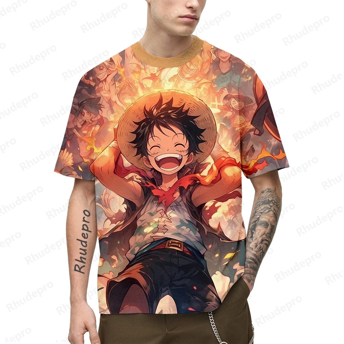 

One Piece New Men's Anime Monkey D. Luffy 3D Printing Role Play Women's Children's Street T-shirts Unisex Oversized Short Sleeve