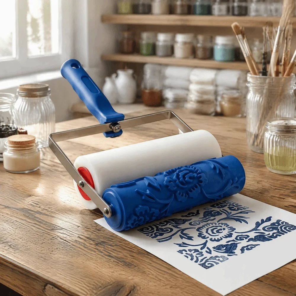 Smooth Coating Paint Roller Brush Reusable Texture Paint Tool Roller Brush Tool Rubber Roller 3D Pattern Precision Roller Brush