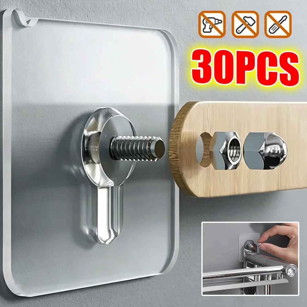 No Punching Adhesive Hooks Screw Sticker Photo Clock Hooks Picture Frame Hanger Poster Holder Kitchen Bathroom Hanger Wall Hook