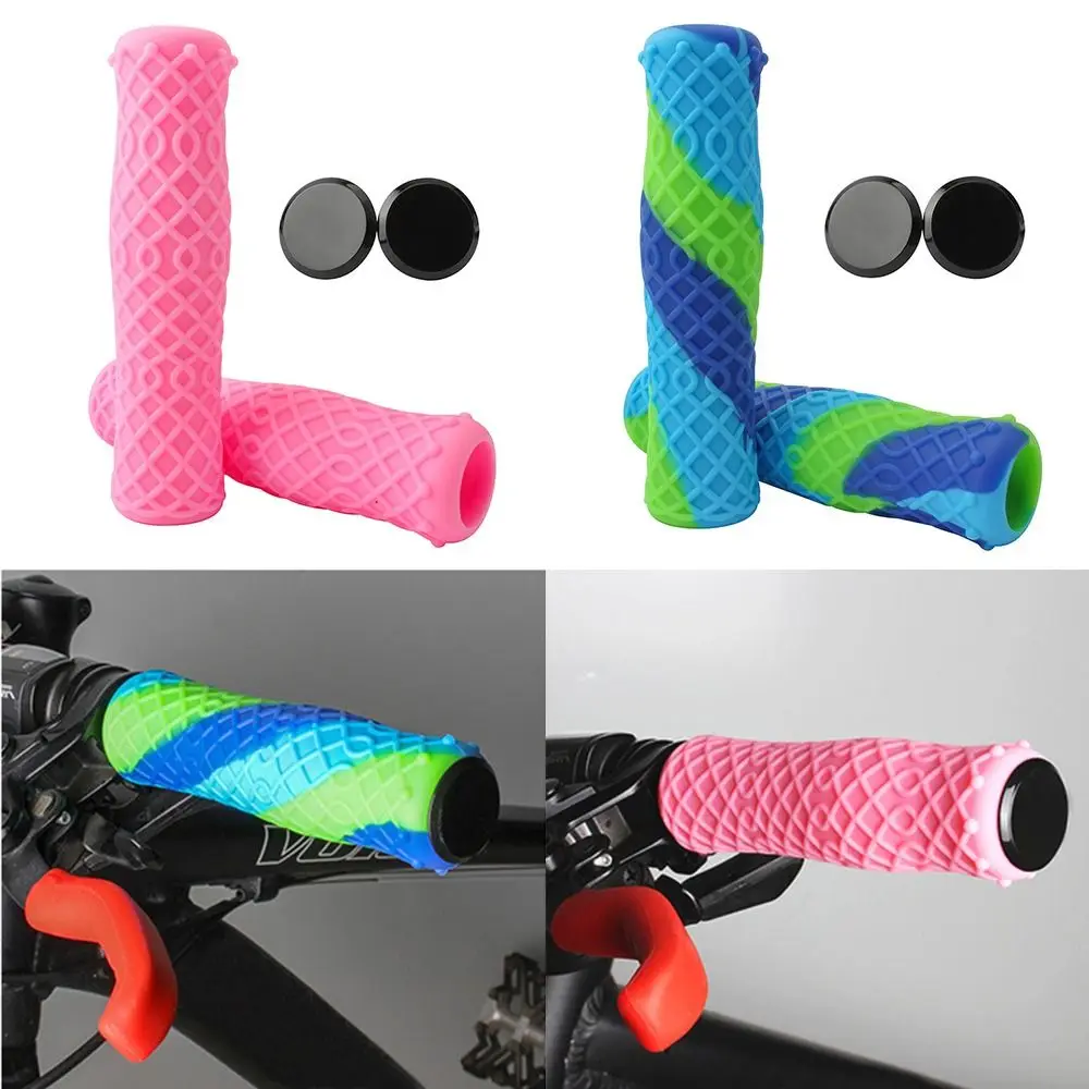 Silicone Bicycle Handlebar Grips Universal Various Colors Bike Rubber Handlebar Cover Durable Riding Accessories