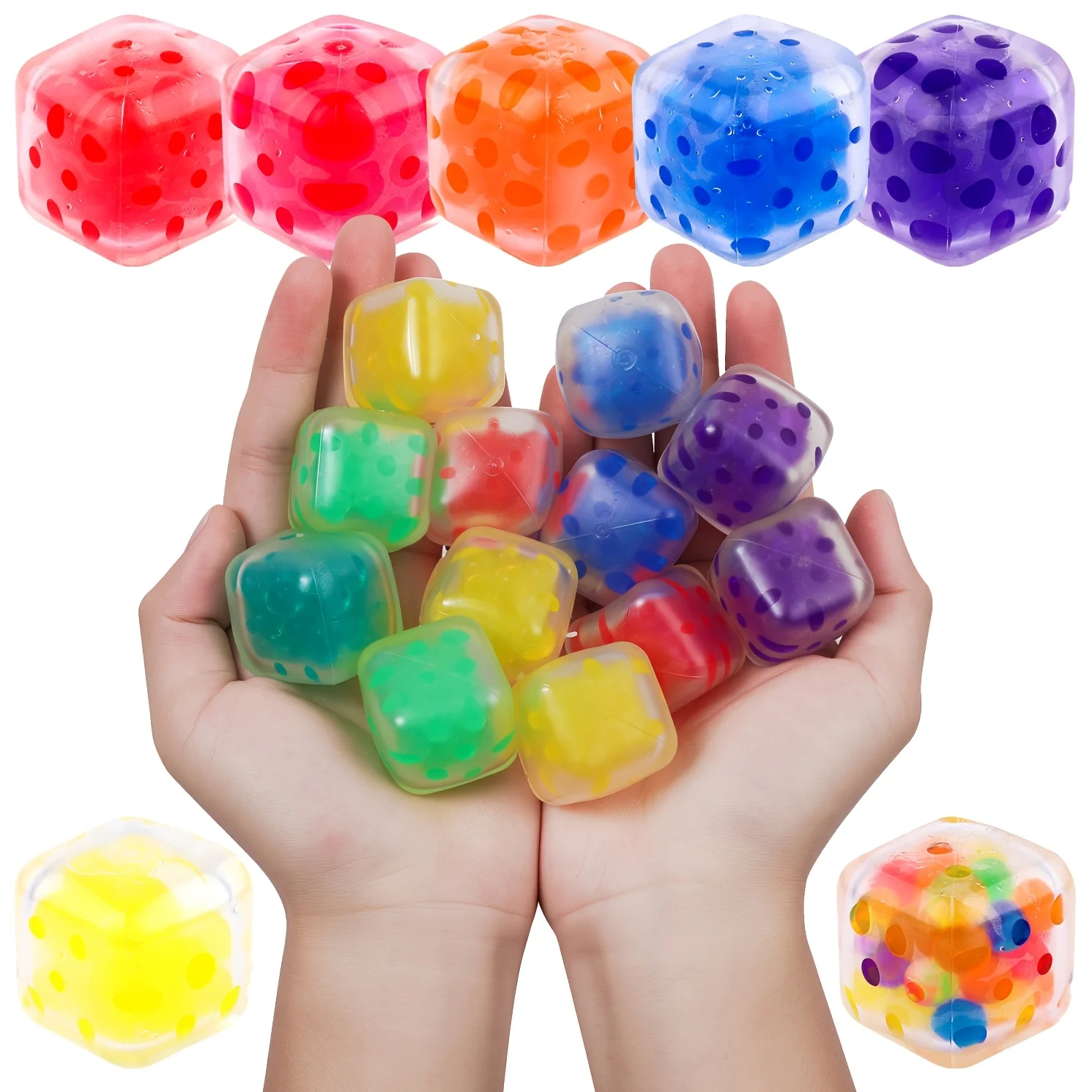 4pcs Bulk Pack Colorful Cute Stress Balls, Soft Slow Rising Squishy Squeeze Toy for Stress Relief, Easter Basket Stuffers Birthday Party Favors Classroom Rewards (Random) - view 3
