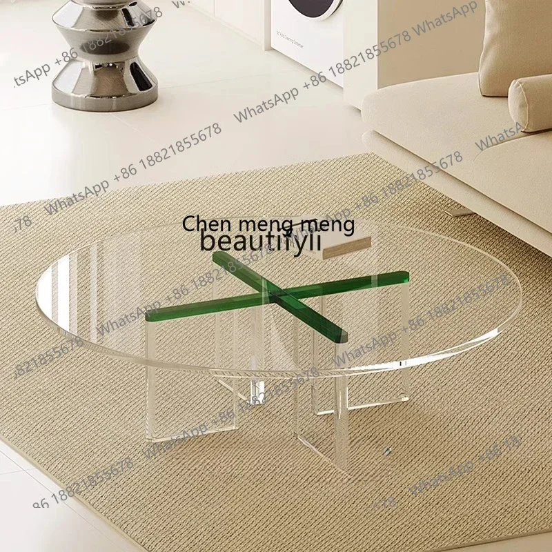 

182Acrylic household living room coffee table generation simple small table round minimalist non-glass light luxuryA