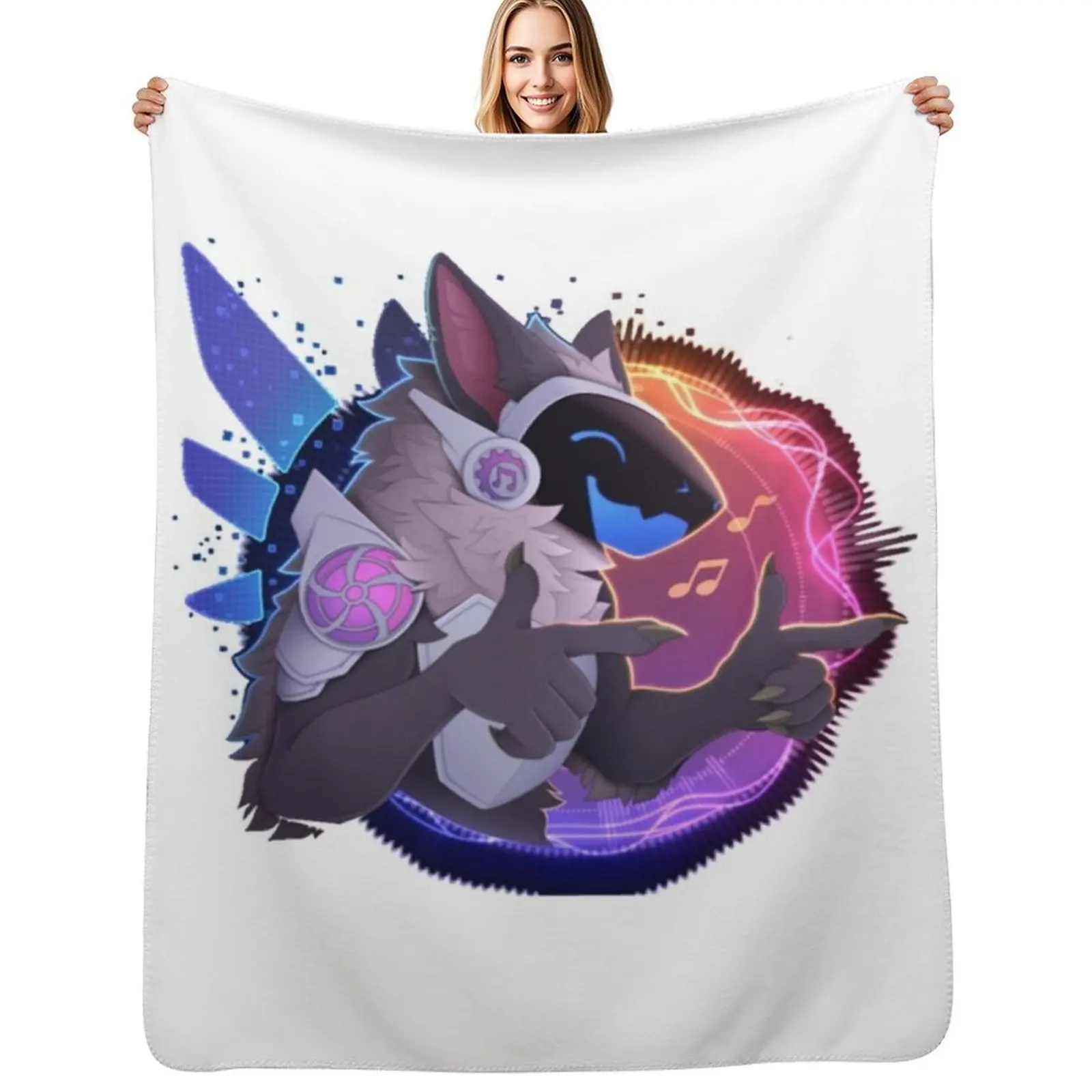 

Disco protogen Throw Blanket Reusable Durable Soft Blanket for All Seasons
