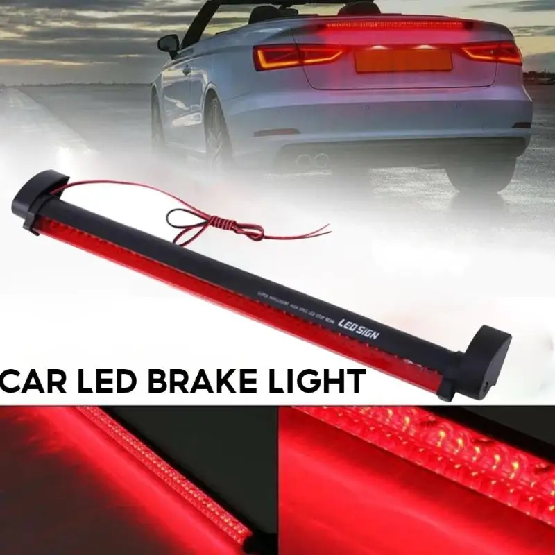 Universal 12V LED Third Brake Light For Car SUV Bright Rear Tail Safety Lamp Waterproof Easy Install Enhanced Alert
