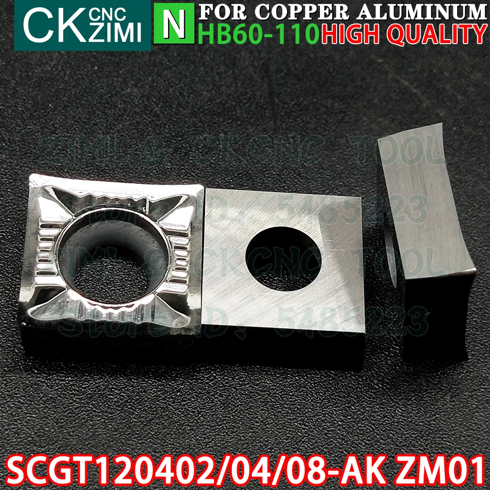 SCGT120402-AK ZM01 SCGT120404-AK ZM01 SCGT120408-AK ZM01 حشوات ألمنيوم كربيد تحول أدوات إدراج SCGT 1204 SCGT1204 AK CNC مخرطة معدنية تحول أدوات القطع