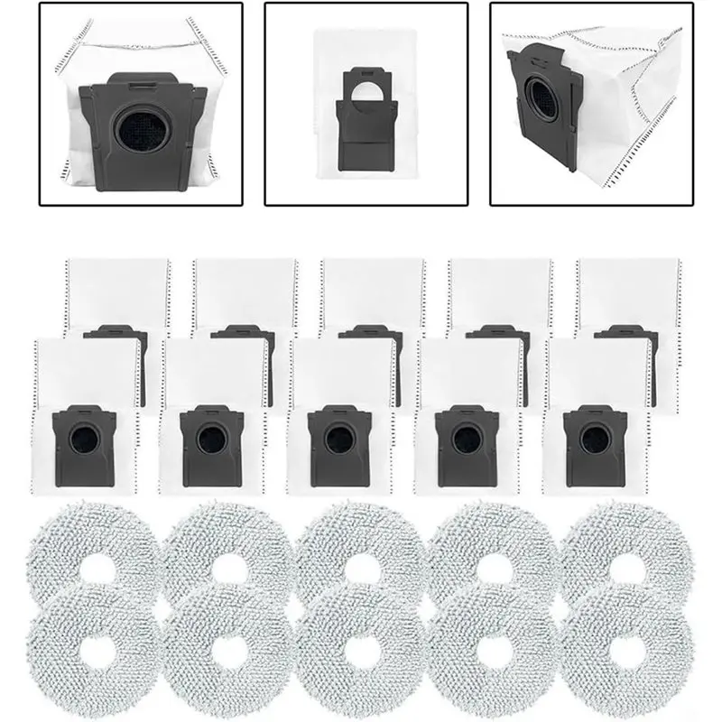 Hot SV-Robot Vacuum Cleaner Accessory Kit For Mova E40 Ultra Includes High Capacity Dust Bags And Washable Mop Pads