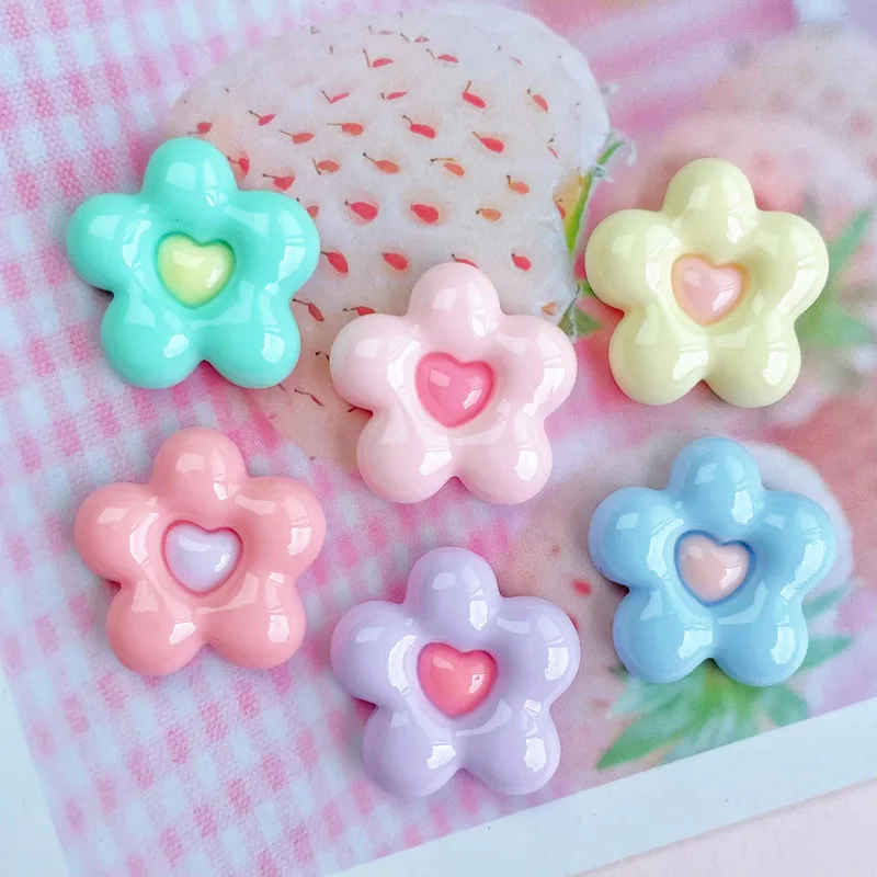 10pcS Colour Petal Resin DIY Ear Stud Icebox Shoes Hat Barrette Mobile Phone Case Decoration Cream Glue Clothes Flat Back Patch