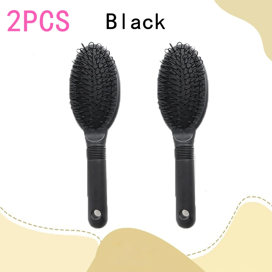 Rose Red /Black Loop Wig Brush Hair Extension Brush Detangling Loop Hair Brush for Natural Human and Synthetic Hair Wig Brush