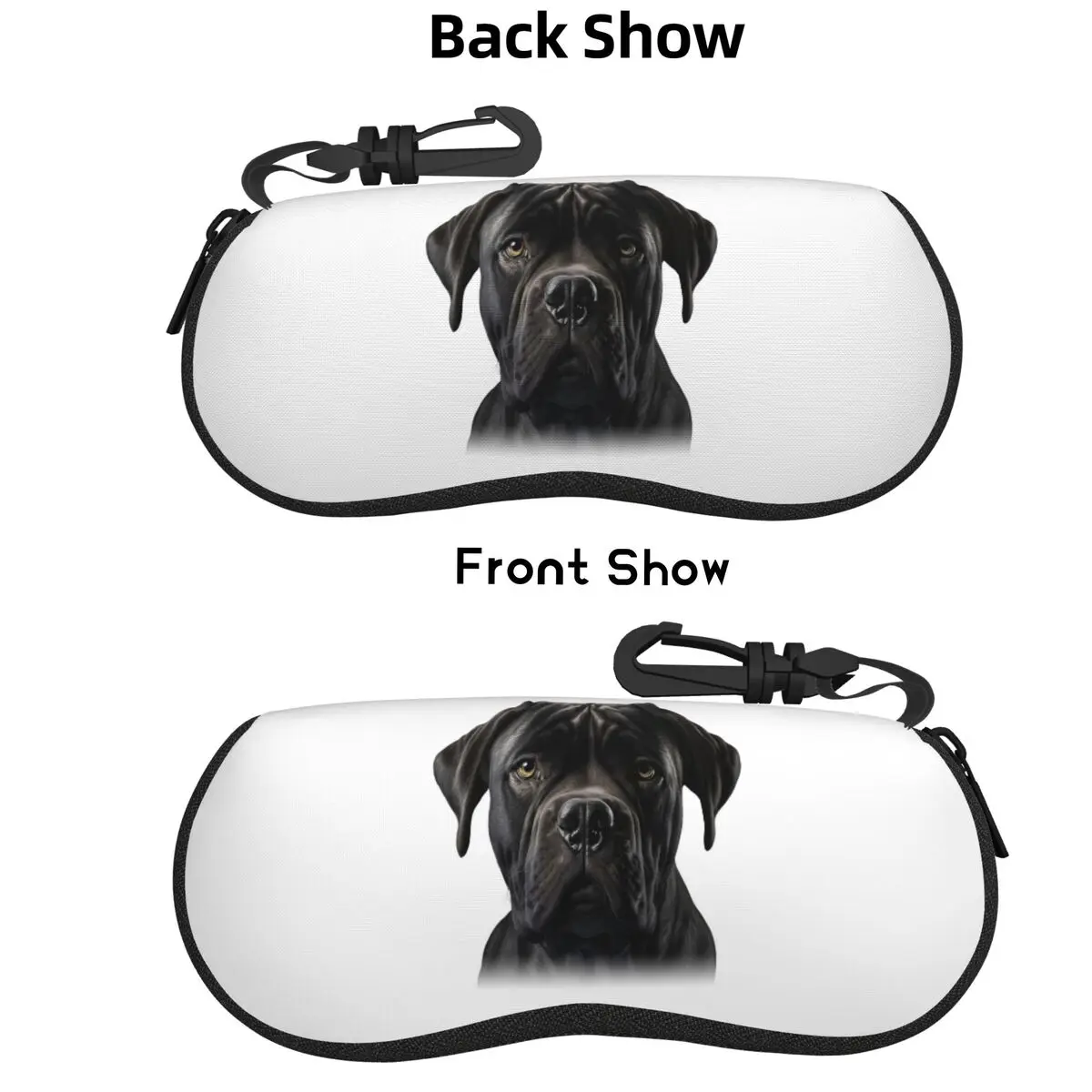 

Black Cane Corso Italian Mastiff Shell Glasses Case Protective Sunglasses Box Women Men Soft Eyeglass Bag Pouch