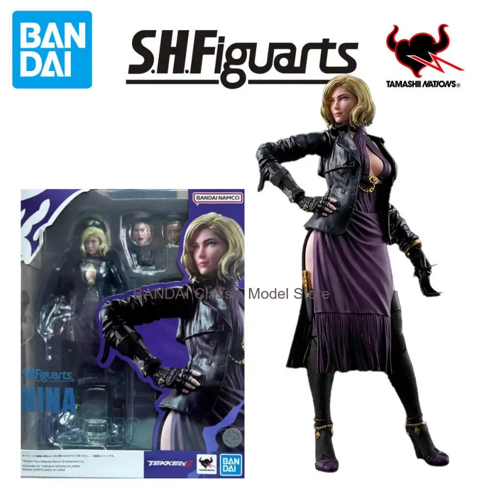 

Оригинальная фигурка Bandai SHF Tekken 8 Нина Уильямс, 15 см, аниме-фигурка, коллекционная модель, игрушки, украшения, подарки для детей и взрослых