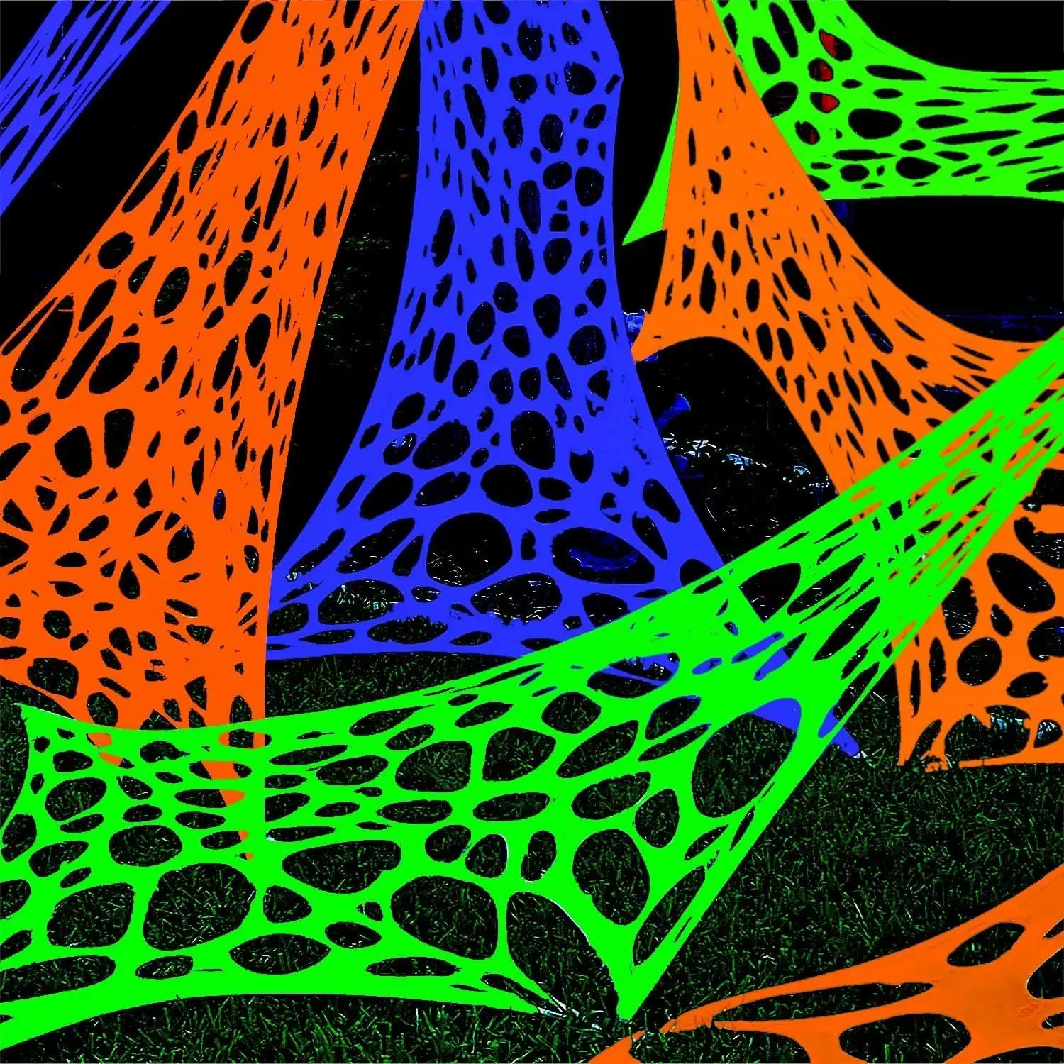 ديكور الهالوين الذي يستشعر للضوء، شبكة عنكبوت مرنة، شاش لحم البقر، شبكة جو - ديكور إضاءة الهالوين في الهواء الطلق