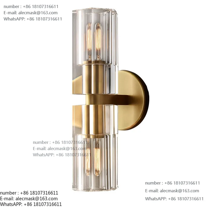 

Retro light luxury villa staircase living room exit lamp, new style crystal wall lamp