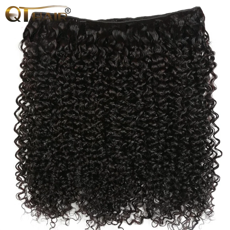 QT mongolo Afro crespo ricci fasci 1/3/4 pz estensione dei capelli umani colore naturale 30 32 pollici capelli Remy 100% fasci di capelli umani