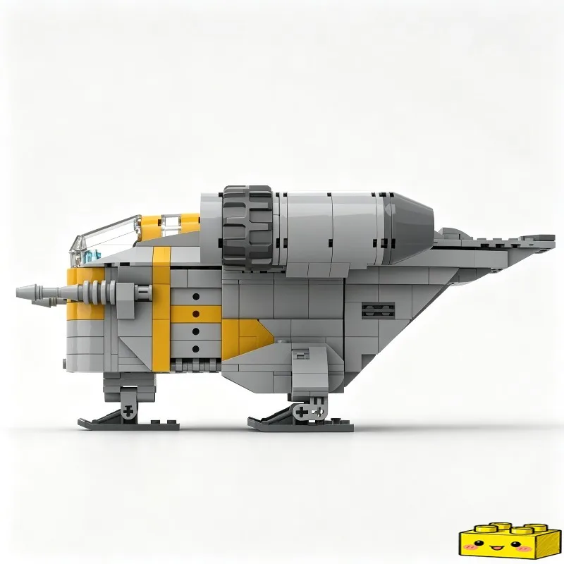 671 PCS MOC Sci Fi Razor Crest Midi Scale Starship Model Custom Puzzle Technical DIY Assembly Educational Toy Collection Gifts