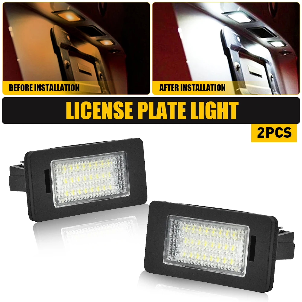 

2Pcs Car LED License Number Plate Light Bulbs 3528SMD 6000K White for BMW E90 E60 E61 E39 M5 E70 AA Super Bright