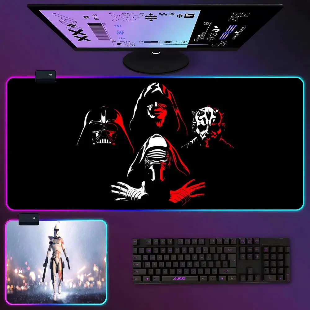 S-Star W-Wars Mouse Pad RGB Luminous 700X400mm Large Table Pad Encrypted Anti Skid Super Large Mouse Pad