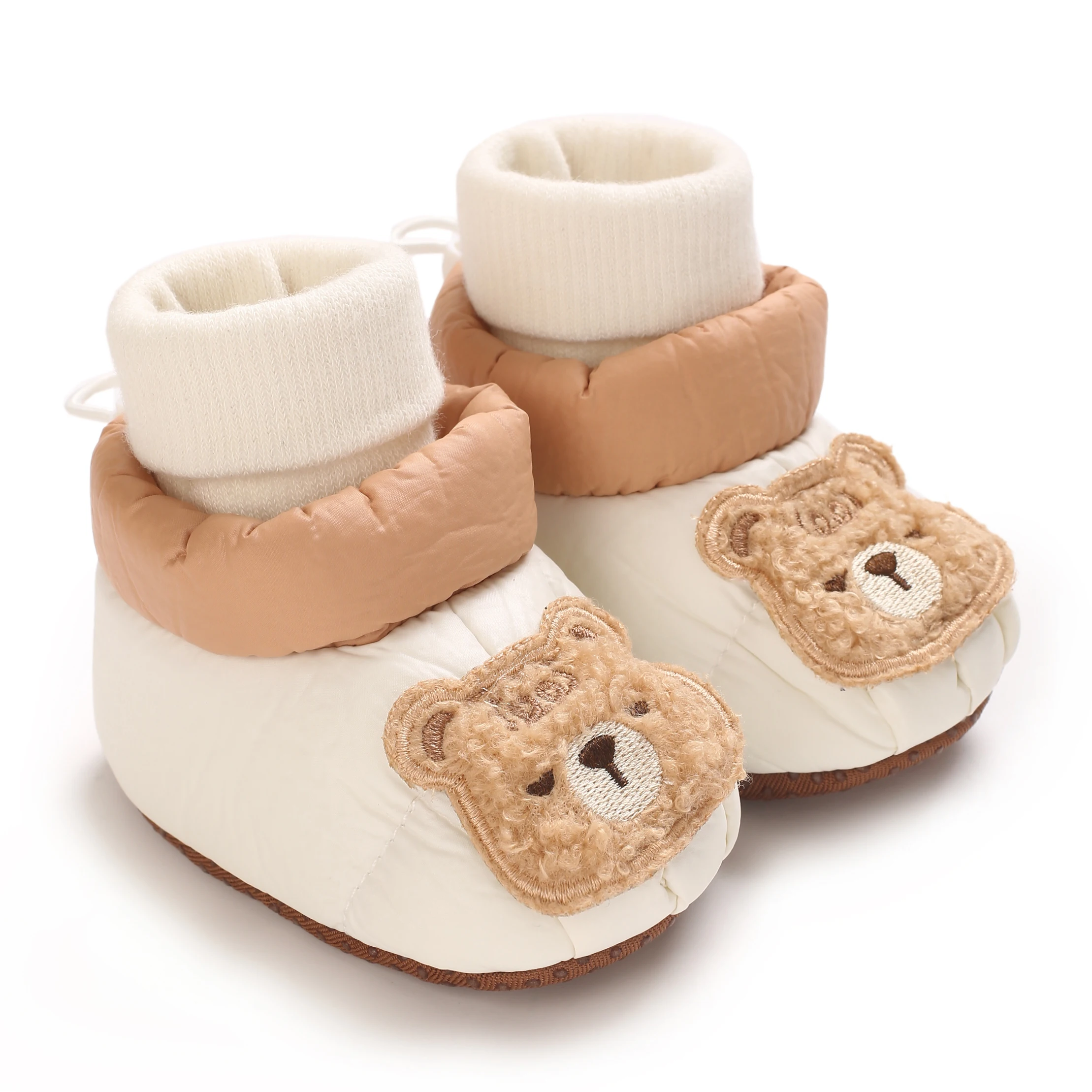 Winter Cotton Socks Shoes Cute Baby Bear Pattern Soft 0-18M Newborn Baby Socks Children's Flooring Toddler Girl's First Step