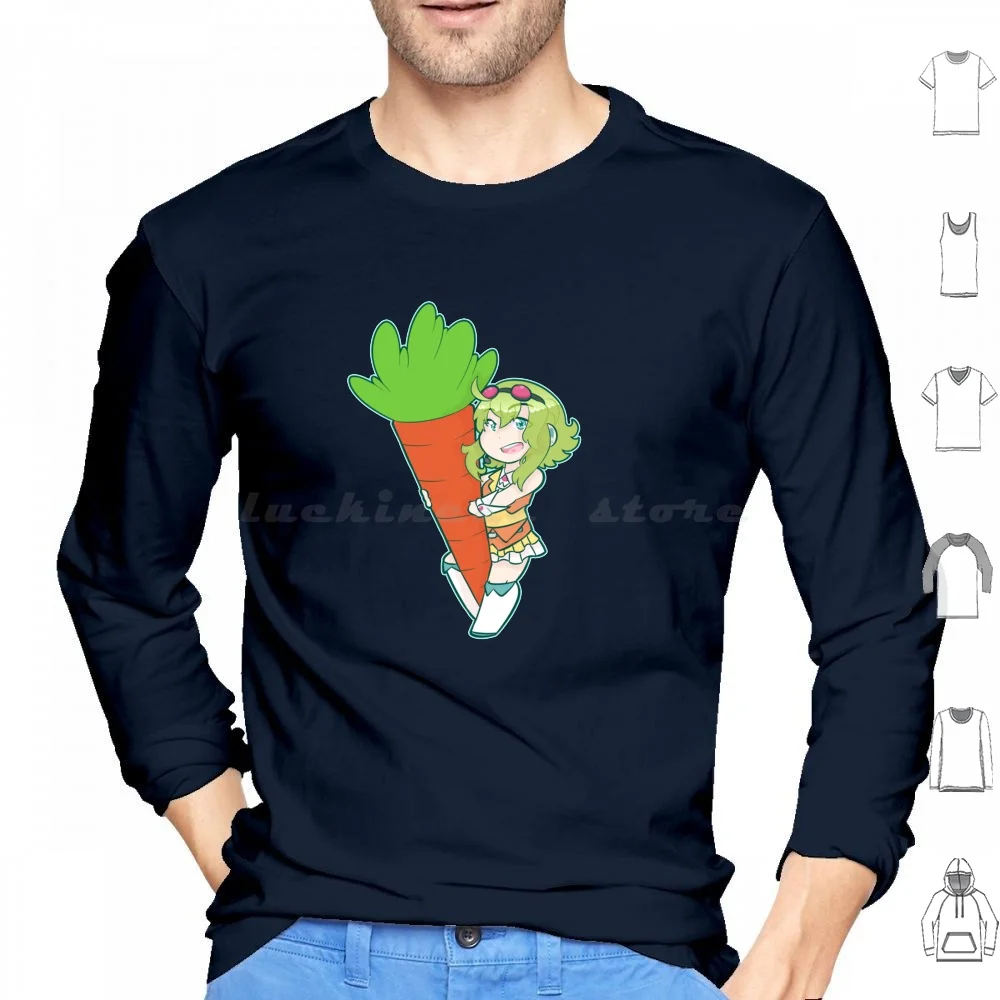 Gumi Megpoid Hoodie cotton Long Sleeve Gumi Megpoid Gumi Megpoid Vocaloid Carrot Chibi