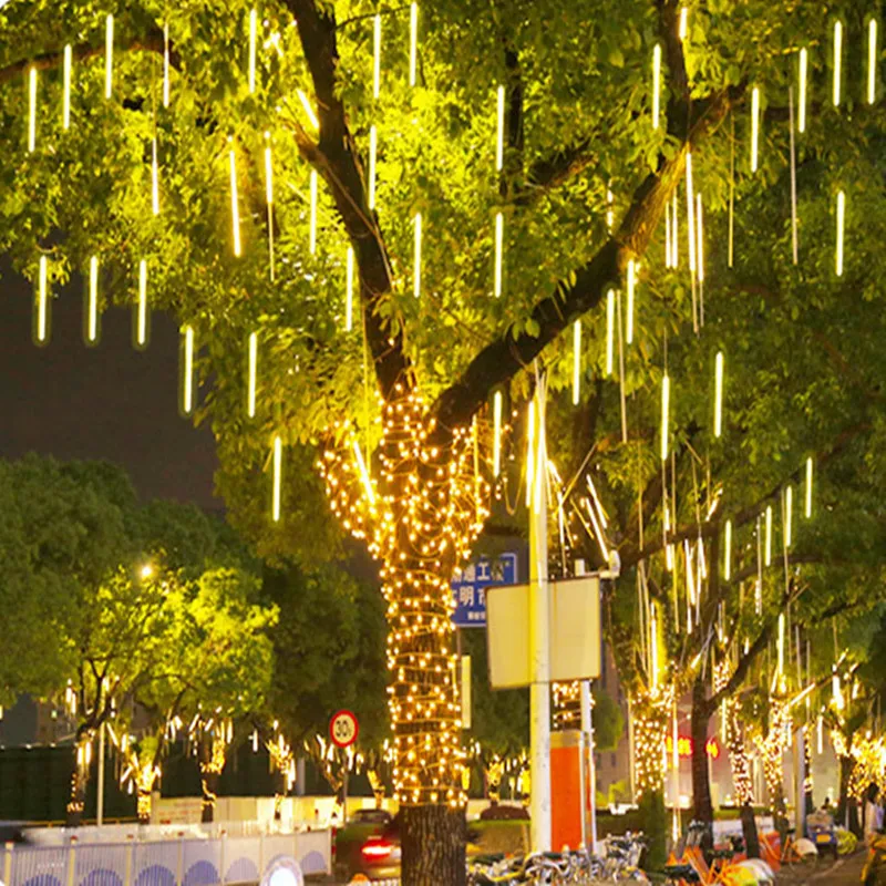 32/24/Röhren Weihnachten führte Meteorsc hauer Lichter Girlande Girlande Urlaub im Freien wasserdichte Lichterketten für die Straßen dekoration