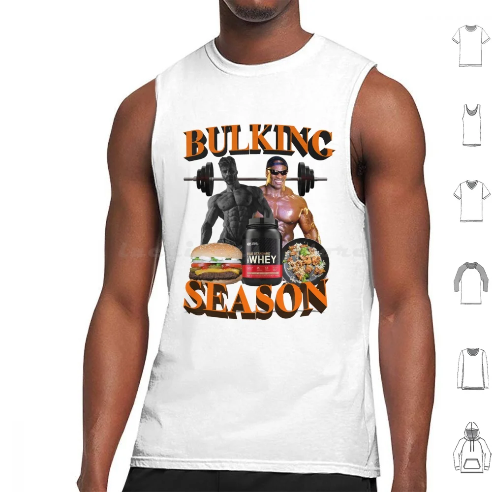 Bulking Season Tank Tops Print Cotton Bulking Season Bulk Gym Big Large Bodybuilding Weightlifting Gigachad Ronnie Burger