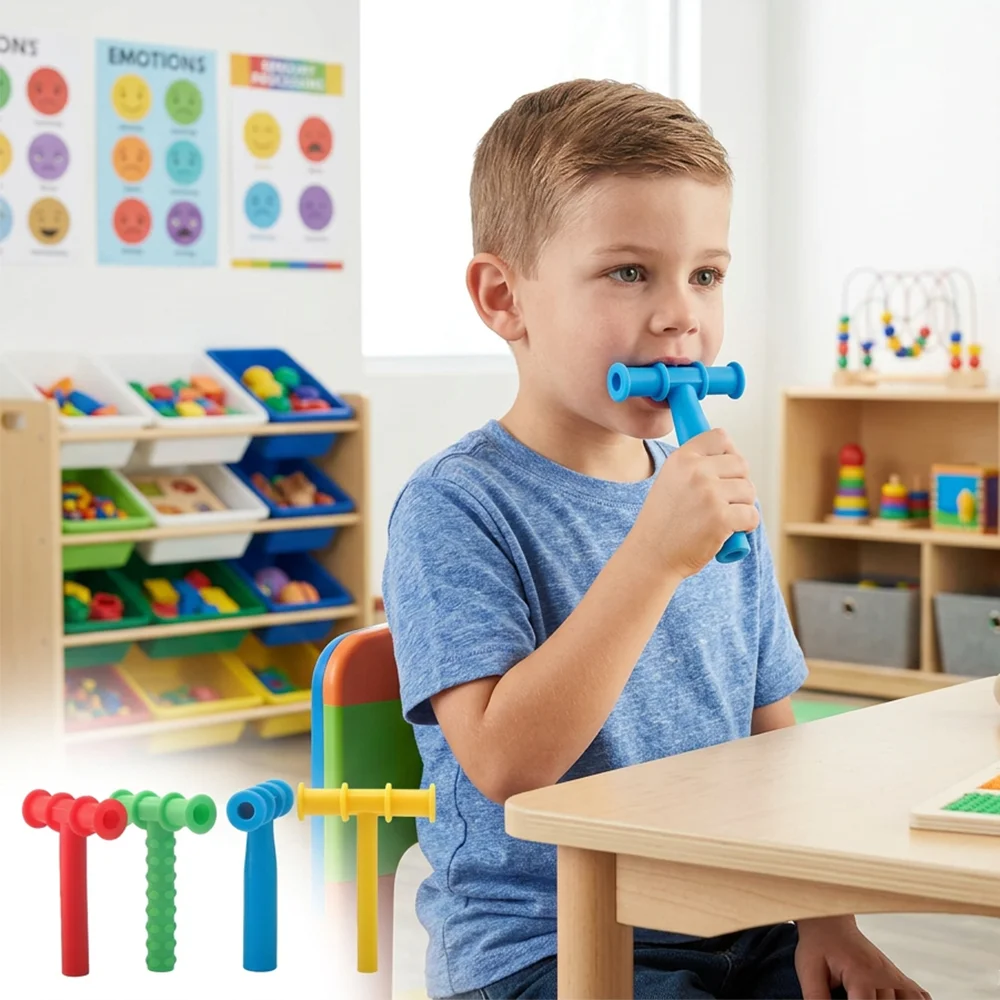 

Children's Chewing Tube Techniques, Speech Therapy, Dental Massage, Oral Muscle Rehabilitation Training, Chewing Tube for Autism Sensory Therapy, Speech Rehabilitation, Sound-Producing Teething Stick
