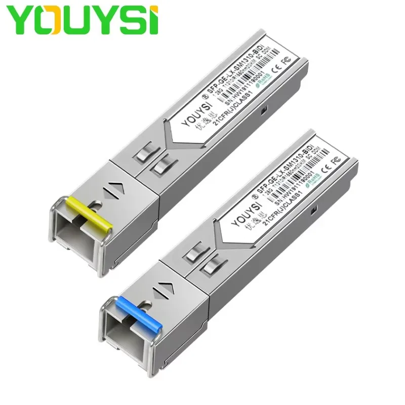 

YOUYSI 1 пара SC SFP модуль Gigabit DDM BIDI 1000 Мбит/с оптоволоконный трицевер sfp модуль, совместимый с коммутатором Cisco/Mikrotik