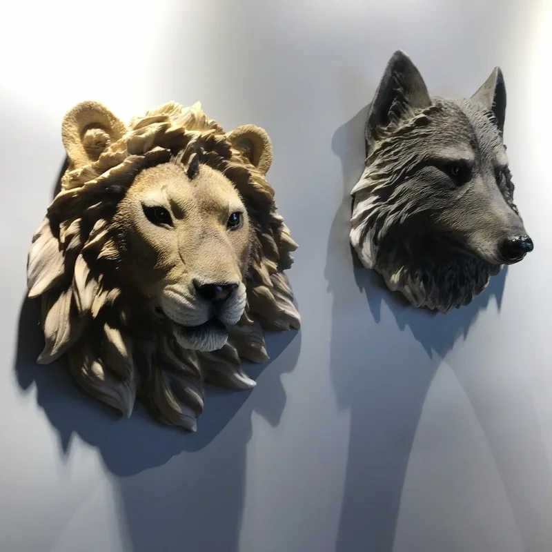 

Wolf Head, Animal Head Wall Decoration Statue, Bedroom Home Wall Decoration, Scandinavian Style Decoration