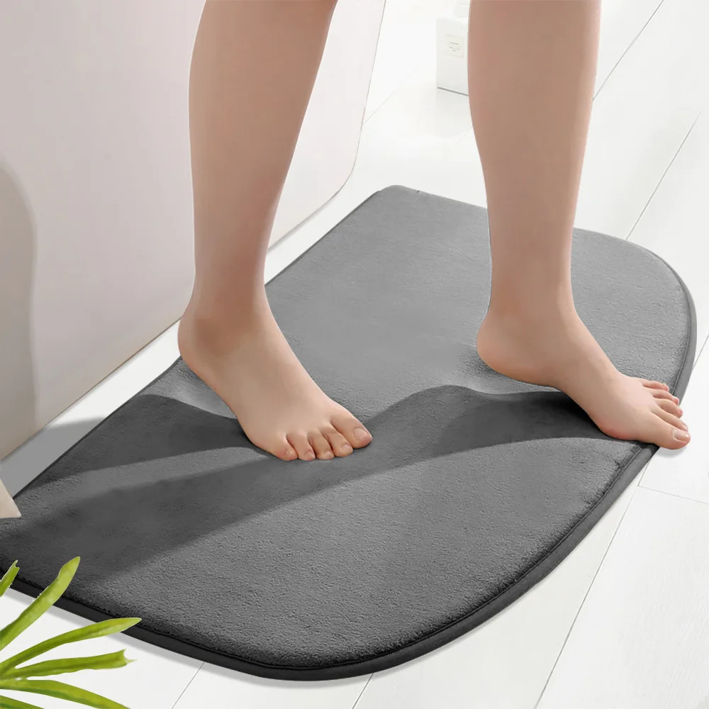 Alfombrilla de baño súper absorbente, alfombra de espuma viscoelástica, antideslizante, para el suelo de la bañera y el baño