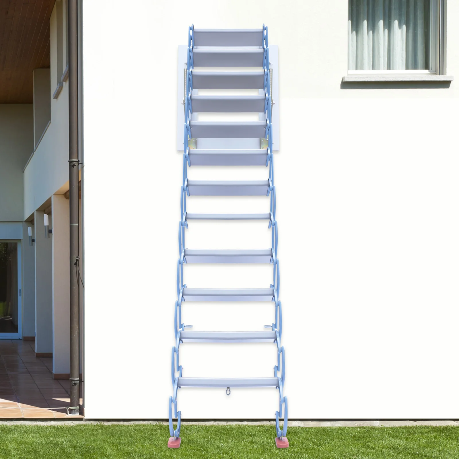 High-Load Capacity Wall-Mounted Attic Ladder – S-Shaped, Retractable, Easy to Use, Safe