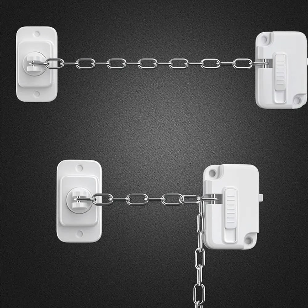 

Reliable ABS Child Safety Window Chain Non-marking Adhesive Stainless Steel Durable Window Stopper Protection Lock Mobile Door