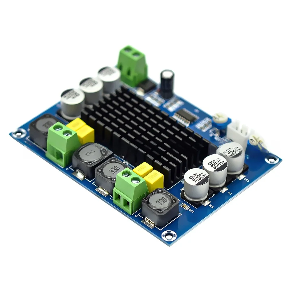 Dual Channel 120W D Class Digital Power For Amplifier Board With Chip For DIY Audio Speaker System PCB Module Blue Black