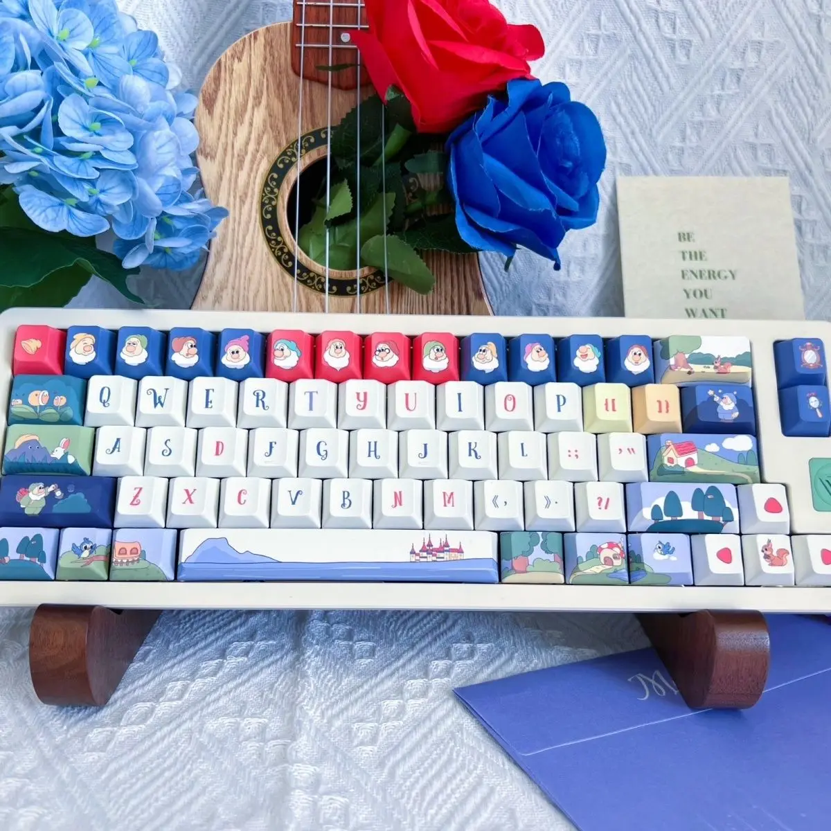 

138 Keys Smurf Xmas Keycaps Cherry Profile Thermal Sublimation Mechanical Keyboard Key Caps Include 2.25 U 2.75U Split Spacebar