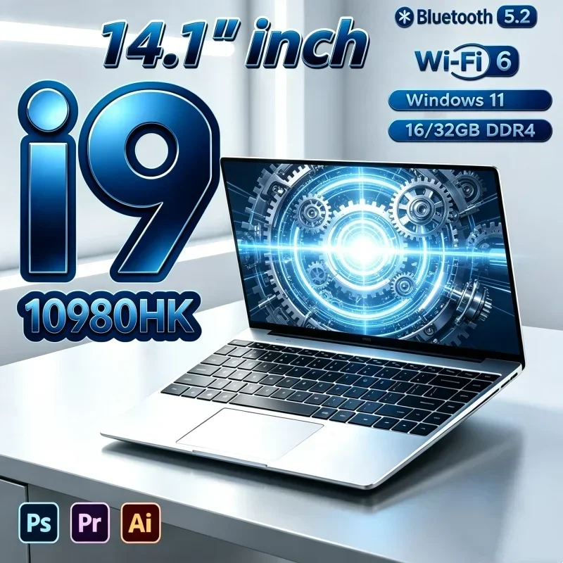 Intel Core I9 10980HK Rapid Laptop 14.1" 32GB RAM 2TB SSD Gaming PC Office Study Computer PC Windows 11 1920x1080 HD